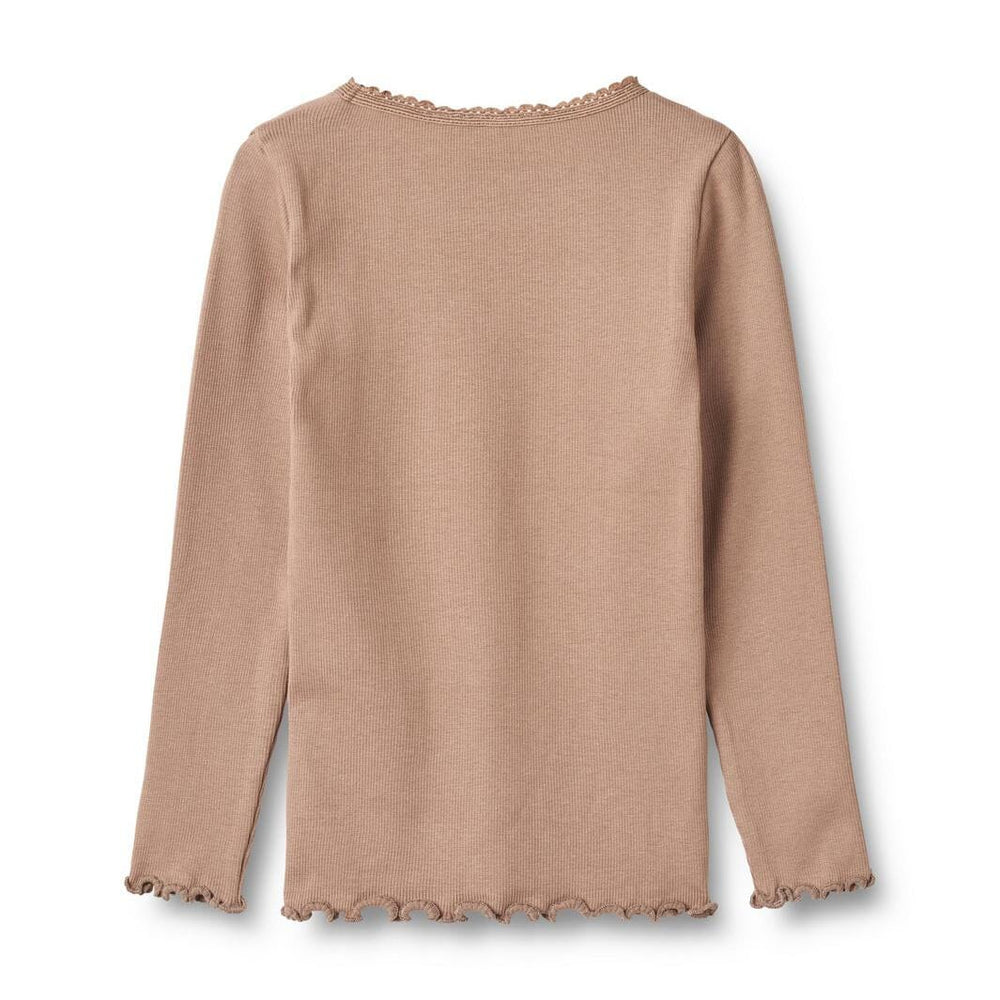 Wheat Main - Rib T-shirt L/s Reese - 1164 Nougat Rose