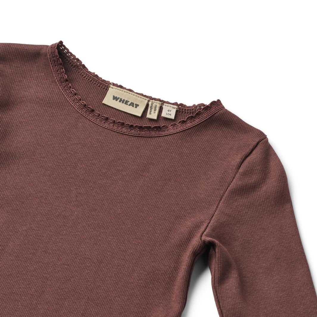 Wheat Main - Rib T-shirt L/s Reese - 3118 Eggplant