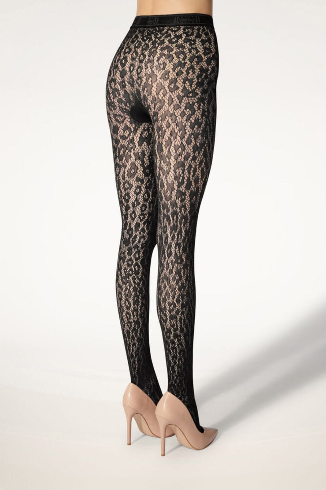 Wolford - Leo Lace Tights - 7005 Black Strømpebukser 