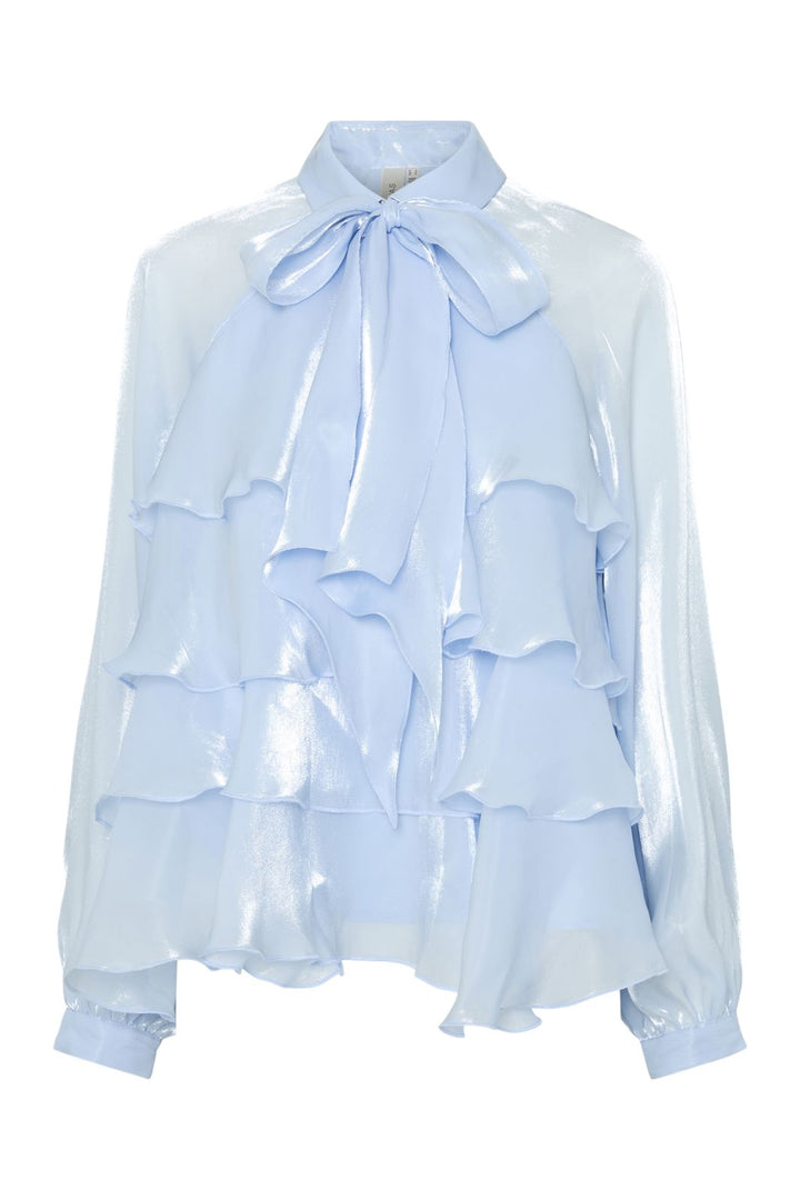 Forudbestilling - Y.A.S - Yaseloise Ls Shiny Top - 4673891 Vista Blue