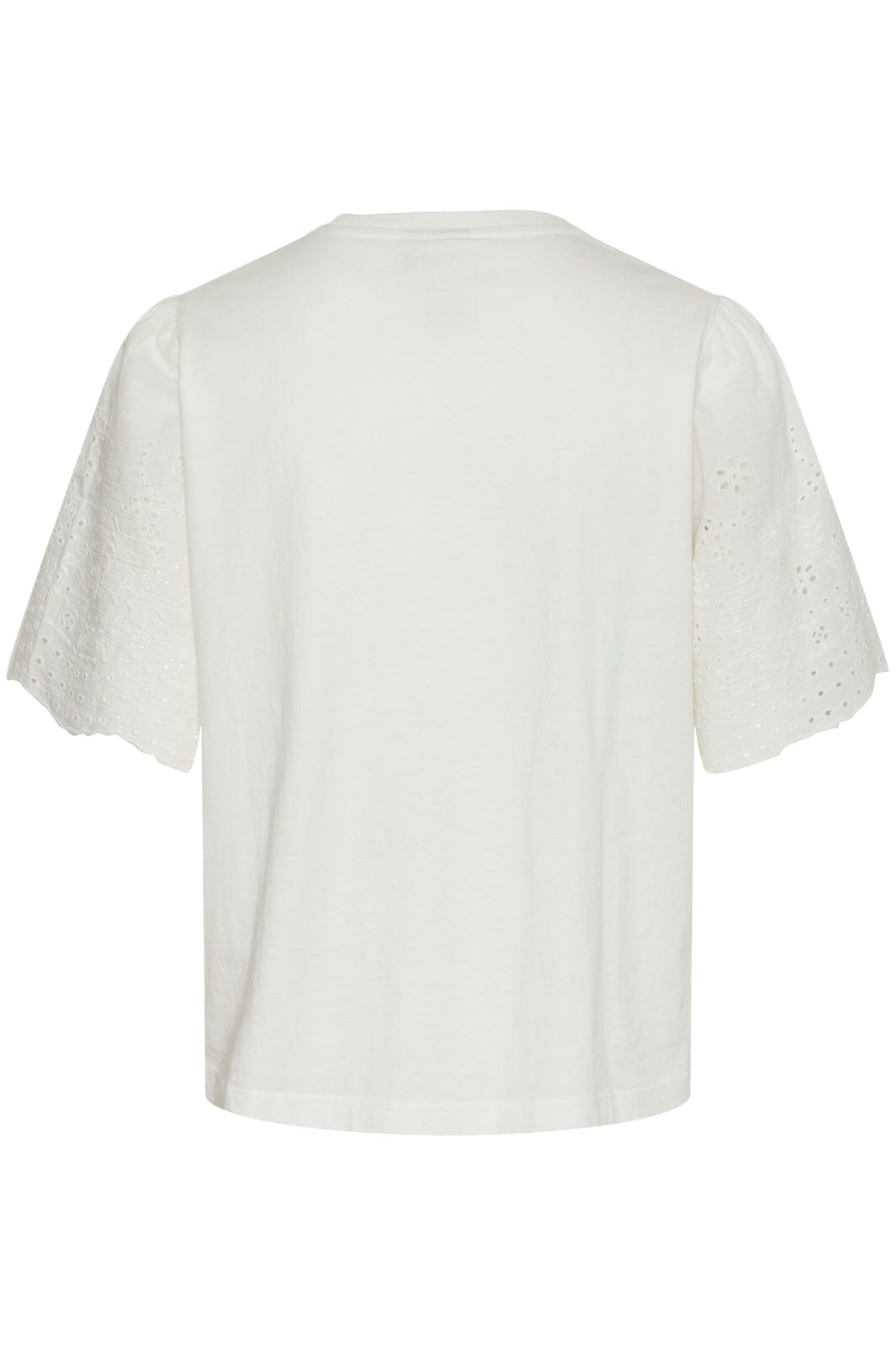 Y.A.S - Yaslex Ss Top W. Emb Sleeves - 4485162 Star White