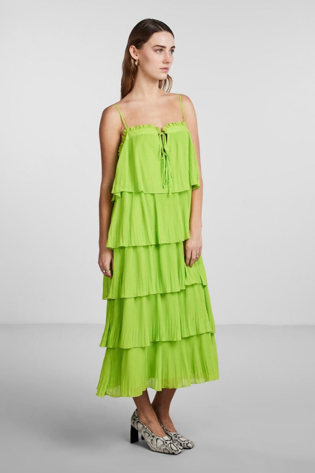 Y.A.S - Yaspimo Strap Midi Dress S. Show - Lime Green Kjoler 