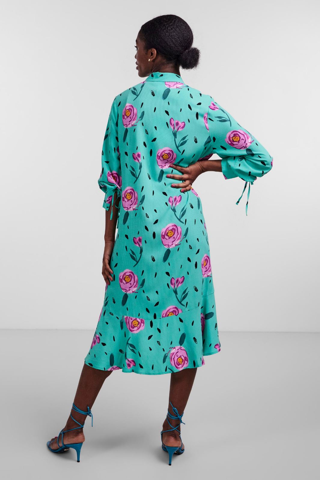 Y.A.S - Yasseaflower Ls Dress S. - Mint Leaf SEAFLOWER AOP Kjoler 