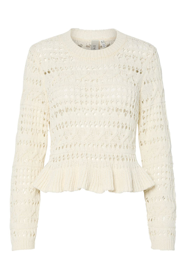 Y.A.S - Yastucca Ls Short Knit Pullover - 4700237 Gardenia